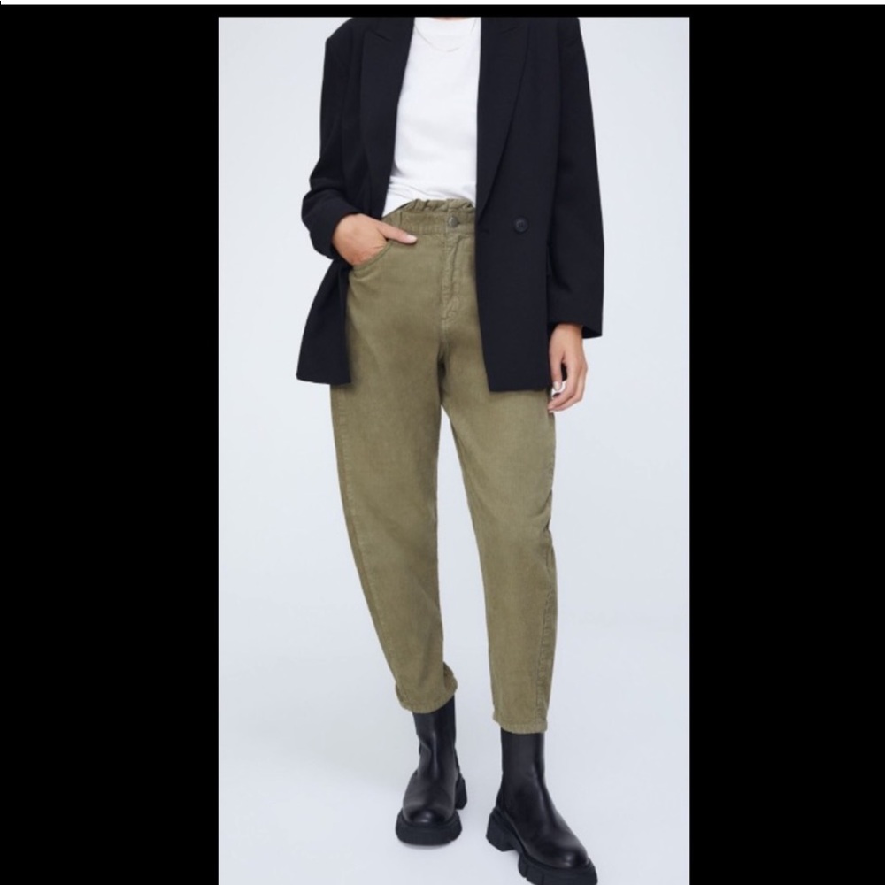 Zara paper bag corduroy pants